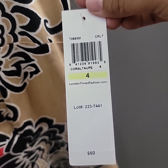 VTG 1990s 2000s LONDON TIMES SIZE 4 COTTON SPANDEX FLORAL DRESS NWT $60 Retail - Picture 3 of 5